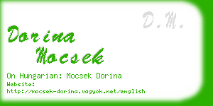 dorina mocsek business card